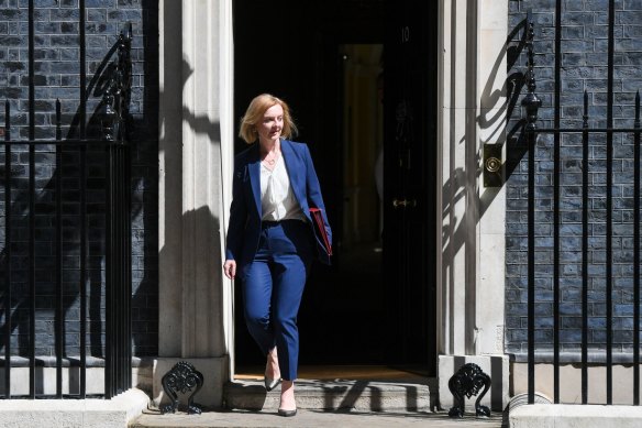 Liz Truss leaving 10 Downing Street in July. 