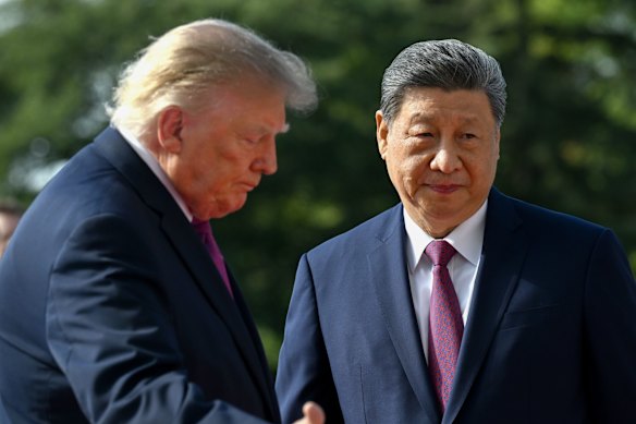 US President Donald Trump, left, and Xi Jinping, China’s president, during Xi’s state visit to the White House last week.