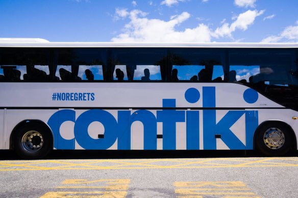 The passengers on this Contiki-like bus tour may have had some regrets.