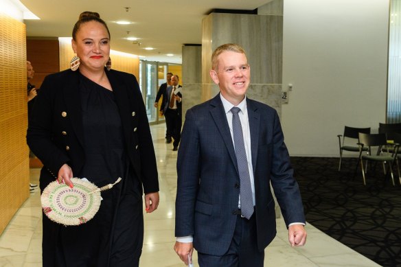 Chris Hipkins, New Zealand’s incoming prime minister, and Carmel Sepuloni, New Zealand’s incoming deputy prime minister on Sunday.