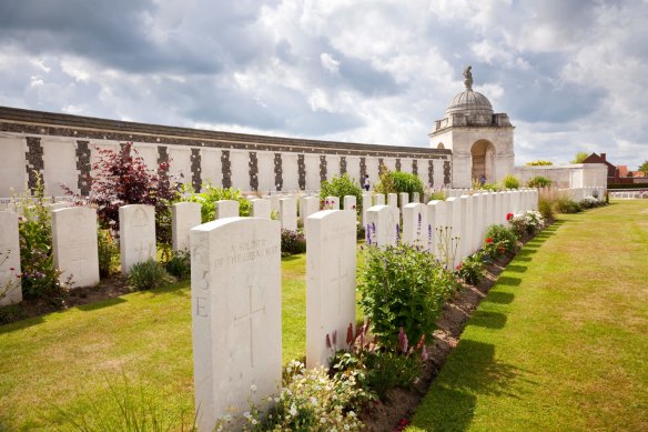 Tyne Cot, the World War I Commonwealth Military Cemetery at Passchendaele, Belgium, where more than 1000 Australian war dead are buried.
