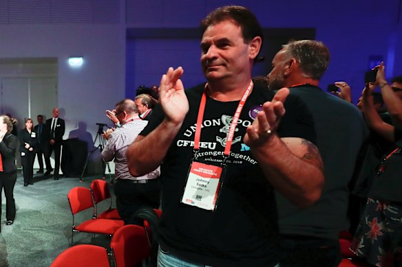 Setka at the 2018 ALP conference in Adelaide, two days before he stormed out.