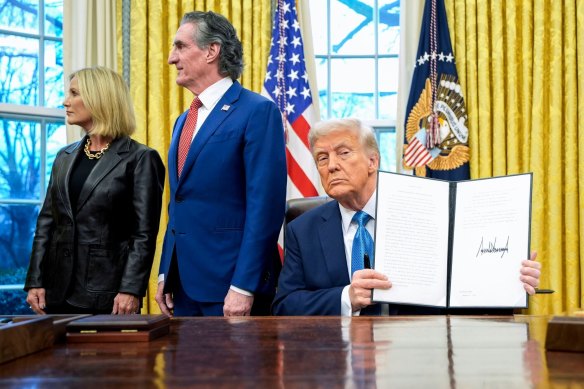 Donald Trump has signed an order to impose stiff tariffs on imports from Mexico, Canada and China, drawing swift retaliation from the country’s North American neighbours in an emerging trade war.