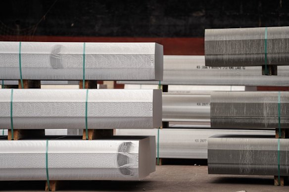 Solid aluminium rods. The price of the metal briefly hit a four-year-high. 