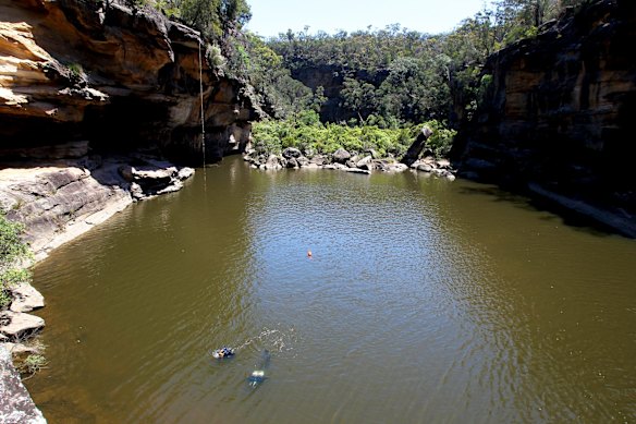 Mermaid Pools, which lie downstream from the Tahmoor coal mine, is a popular location with swimmers during summer.