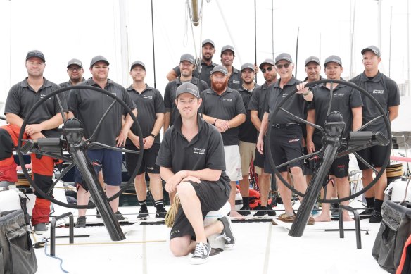 John Winning jnr and his crew ahead of the 2018 Sydney to Hobart.
