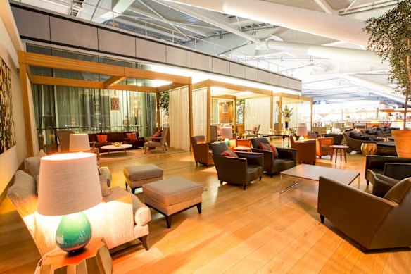 British Airways Concorde Room bar in Heathrow Terminal 5 serves high-end spirits and champagne.