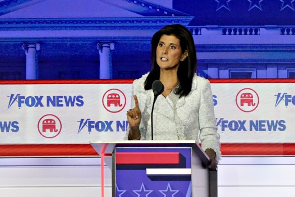 Nikki Haley, former ambassador to the United Nations, attacked the Republican Party during the debate for its spending policies.