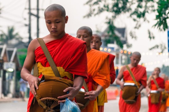 Young Buddhist monks in Laos.