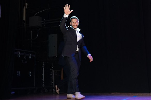 Abdul El-Sayed at an election night party on Tuesday while the results were still too close to call.