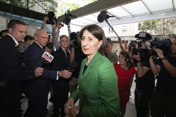 Former premier Gladys Berejiklian arrives at the ICAC in October 2021.