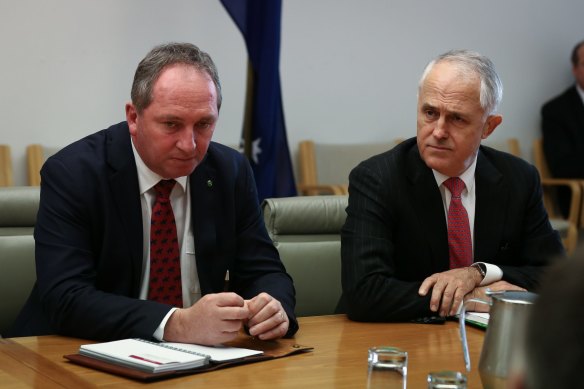 Former prime minister Malcolm Turnbull introduced a 'bonk ban' for ministers in 2018 after it was revealed his deputy Barnaby Joyce had been in a relationship with a staffer. 