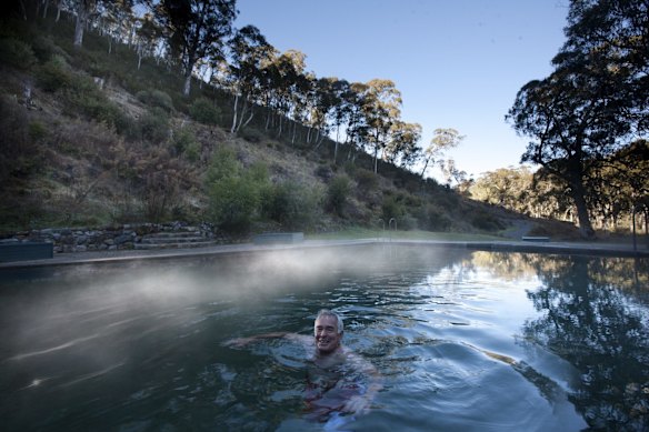 Thermal pool fed by a natural spring at Yarrangobilly Caves, Kosciuszko National Park.