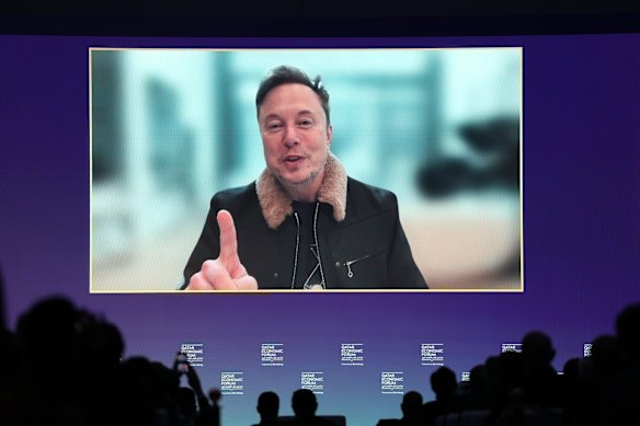 An at-times combative Elon Musk appeared by video link at the Qatar Economic Forum.