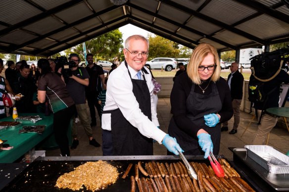 Prime Minister Scott Morrison visits Wanneroo Rugby Union Club for a barbecue.