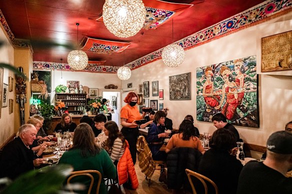 Inside Warung Agus, a Balinese restaurant in West Melbourne.