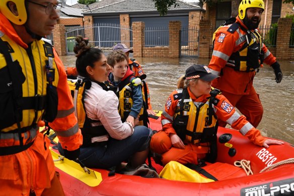 Nancy Franics and her son Lawrence rescued in the Esplande in Maribyrnong