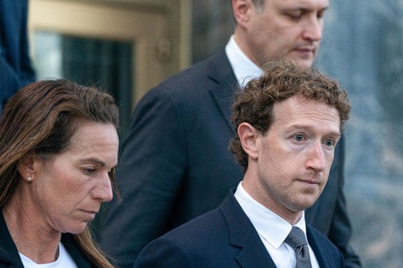 Meta CEO Mark Zuckerberg leaves court last month after testifying in the case.
