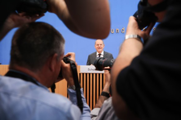 German Chancellor Olaf Scholz launching the national security strategy in Berlin on Wednesday.