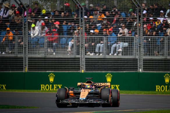 Australian F1 driver Oscar Piastri in action at Albert Park last year.