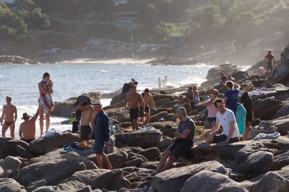 Crowds at the beach in Sydney's eastern suburbs on the weekend.
