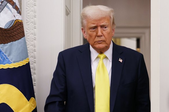 US President Donald Trump in the Oval Office on Friday.