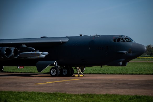 A US B-52 Stratofortress in the UK in April.
