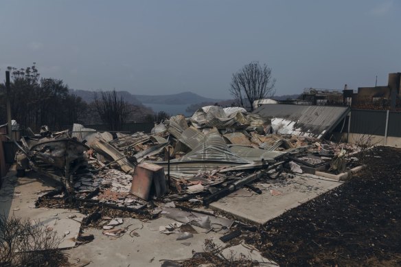 Properties destroyed in Conjola Park in the New Year's Eve fires.