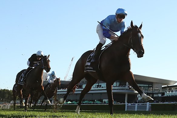 Pembrey cruises to victory in the Silver Shadow Stakes.