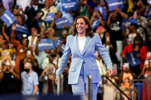 US Vice President Kamala Harris during a campaign event in Atlanta, Georgia.