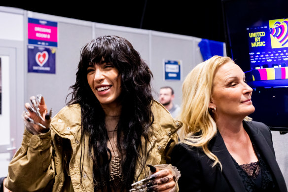 Sweden’s Loreen backstage at Eurovision in Liverpool.