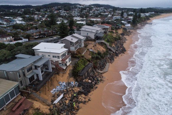 Terrigal Beach at Wamberal on the NSW Central Coast. Twin storms in July may not be the last we'll see this winter.