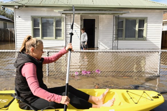 Carolyn Bohm pulled out the kayak in Maribyrnong. 