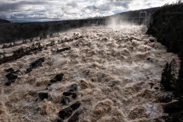 Hundreds of thousands of megalitres of water being released from Wyangala Dam on Tuesday.