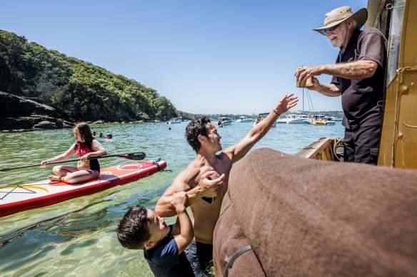 The boatman of middle harbour - Garry White has been serving coffees and drinks and snacks to the communities on the water and the hard to reach beachies for decades.
