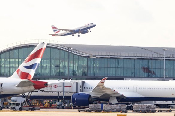 Heathrow Airport, the UK’s major air travel hub, pictured in 2025, 