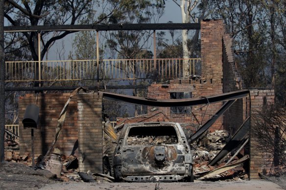 A common sight after the October 2013 bushfire swept through parts of Winmalee in the Blue Mountains.