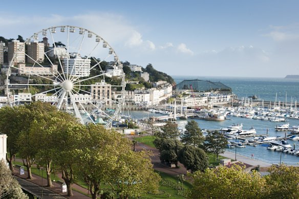 The seaside “English Riviera” town of Torquay.