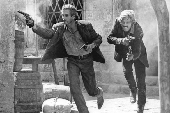 Paul Newman and Robert Redford in a scene from Butch Cassidy and the Sundance Kid.