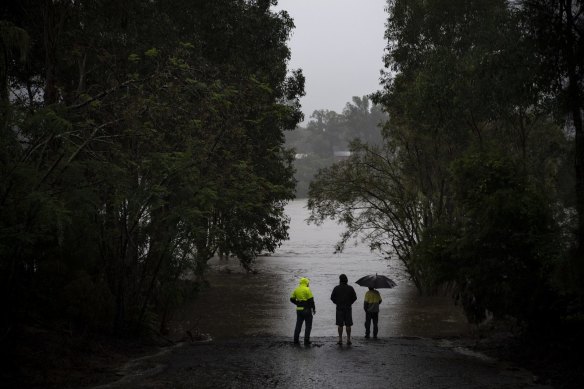 A swollen Nepean River at Agnes Banks after days of heavy rain.