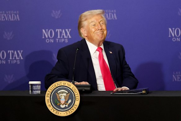 Il presidente degli Stati Uniti Donald Trump giovedì durante un evento a Las Vegas.