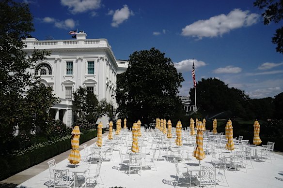 The renovated Rose Garden.