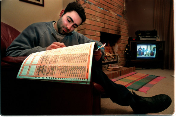 Sammy Christodoulou completes the census form in Melbourne in 1996.