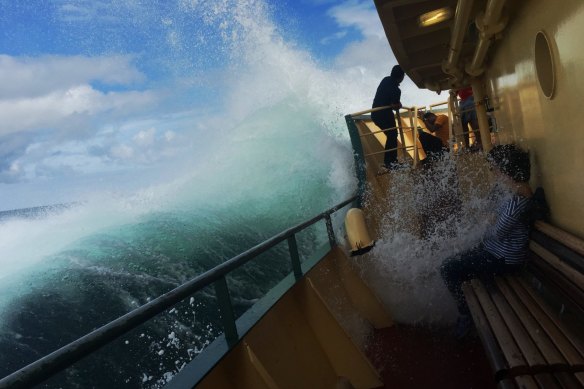 The Freshwater-class ferries have braved some large swells in their time.