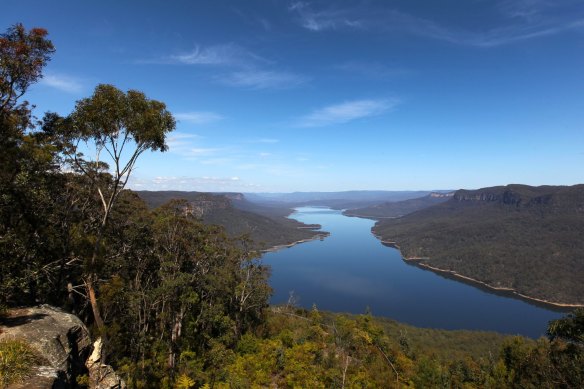 Lake Burragorang, behind Warragamba Dam, before the fires.