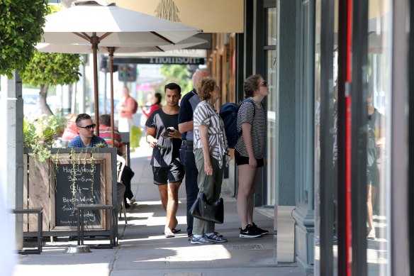 The shopping precinct on Glenferrie Road in Malvern.