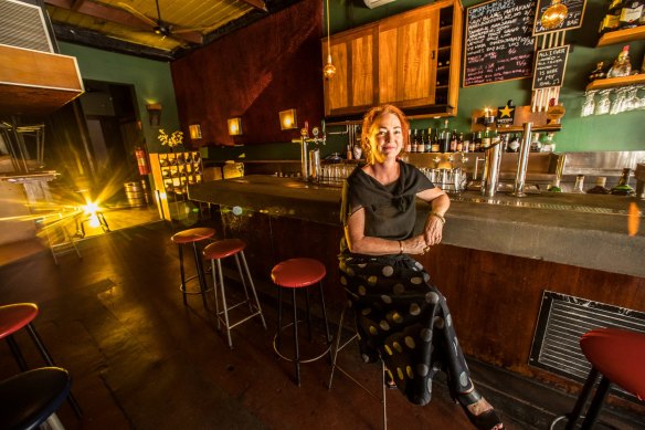 Meyers Place co-owner Heather Lakin at the bar before it closed in 2017. 