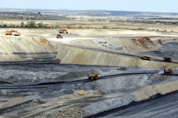 The New Acland thermal coal mine, near Oakey, in the early phases of stage two in 2007. 