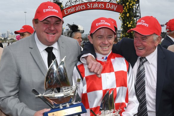 Troy Corstens, left, at Stakes Day in 2016. 