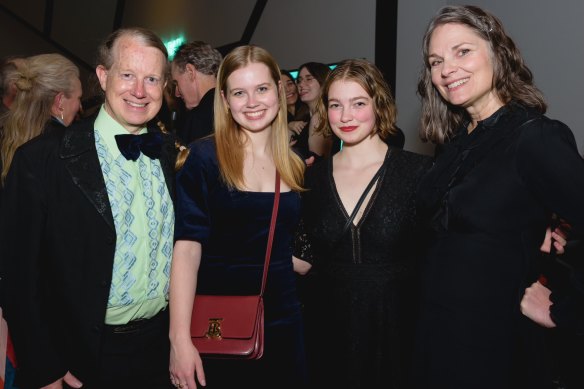 Angourie Rice (second from left) with dad Jeremy, sister Kalliope and mum Kate.